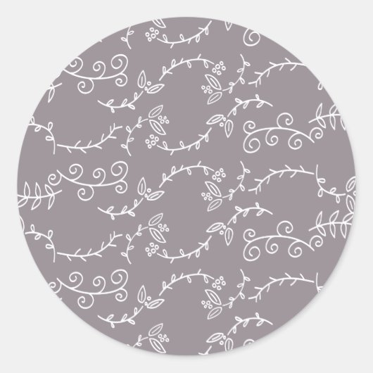 Blätter und Beeren Runder Aufkleber (Vorderseite)