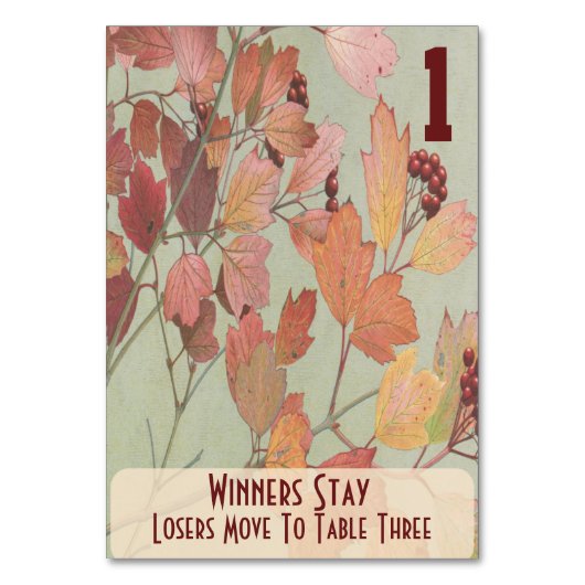Blätter und Berries Bunco #1 Tischnummer (Vorderseite)