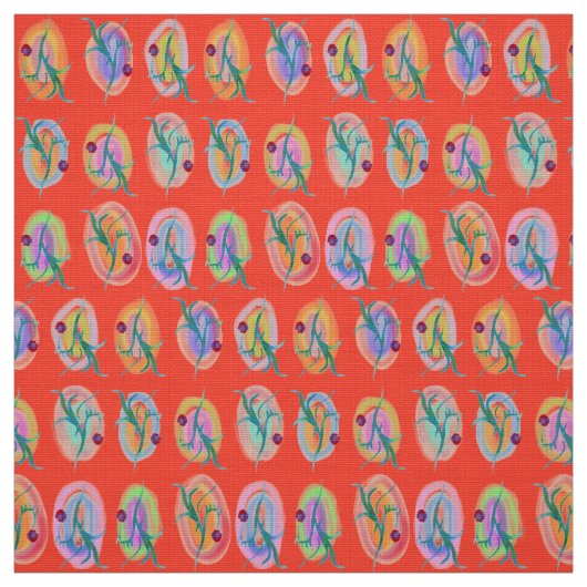 Blätter und Berries Folk Art Design Stoff (Muster)