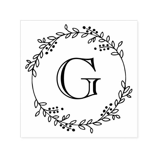 Blätter und Berries Round-Wreath-Rahmen #1 Permastempel (Design)