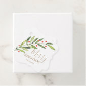 Blätter und Berries über Frohe Weihnachtsklammer Geschenkanhänger (Beispiel)