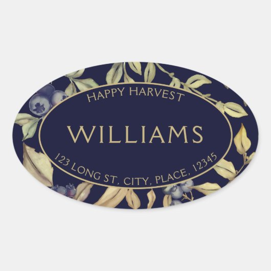 Blätter und Berries vom Herbst, individuell einste Ovaler Aufkleber (Vorderseite)