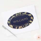 Blätter und Berries vom Herbst, individuell einste Ovaler Aufkleber (Umschlag)