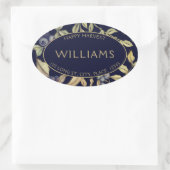 Blätter und Berries vom Herbst, individuell einste Ovaler Aufkleber (Tasche)