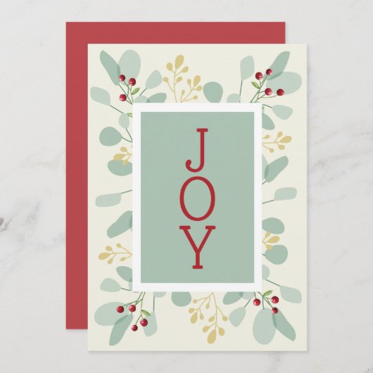 Blätter und Berries Weihnachten Foto (Vorne/Hinten)