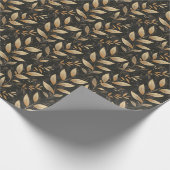 Blätter und Bio Formen in Erdtönen Geschenkpapier (Ecke)