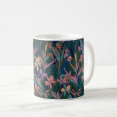 Blätter und Blume des tropischen Dschungels mit fa Kaffeetasse (VorderseiteRechts)
