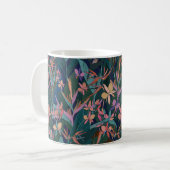 Blätter und Blume des tropischen Dschungels mit fa Kaffeetasse (Vorderseite Links)
