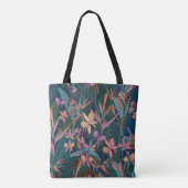 Blätter und Blume des tropischen Dschungels mit fa Tasche (Rückseite)