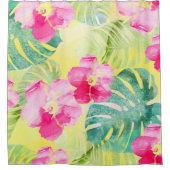 Blätter und Blume des tropischen Palms Duschvorhang (Vorderseite)