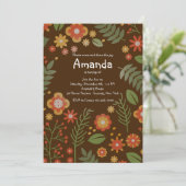 Blätter und Blume Einladung (Stehend Vorderseite)