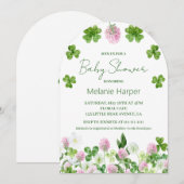 Blätter und Blume für Wasserfarben Kinderdusche Einladung (Vorne/Hinten)