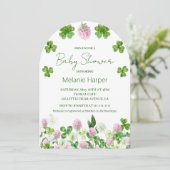 Blätter und Blume für Wasserfarben Kinderdusche Einladung (Stehend Vorderseite)