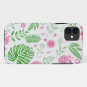 Blätter und Blume grün und rosa Case-Mate iPhone Hülle (Rückseite (Horizontal))