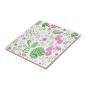 Blätter und Blume grün und rosa Fliese (Seite)