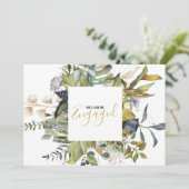 Blätter und Blume Kranz, Grenze verlobt Ankündigung (Stehend Vorderseite)