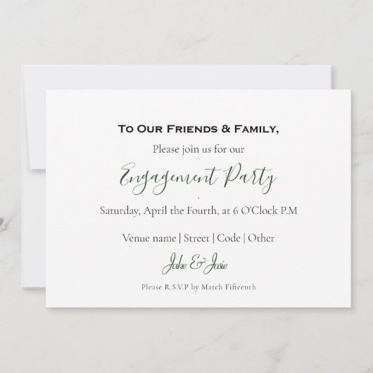 Blätter und Blume Kranz, Grenze verlobt Ankündigung (Rückseite)