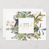 Blätter und Blume Kranz, Grenze verlobt Ankündigung (Vorne/Hinten)