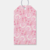 Blätter und Blume mit rosa Geschenketikett Geschenkanhänger (Vorderseite)