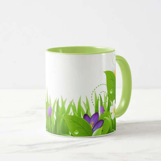 Blätter und Blume Tasse (VorderseiteRechts)