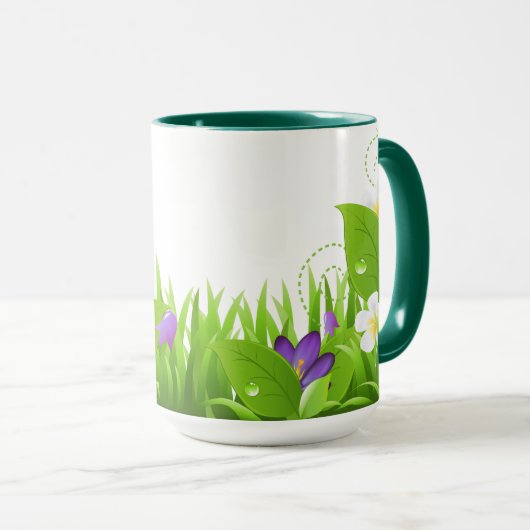 Blätter und Blume Tasse (VorderseiteRechts)