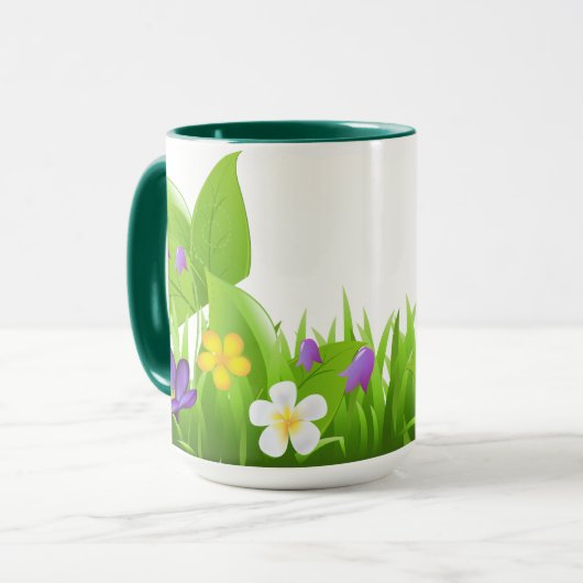 Blätter und Blume Tasse (Vorderseite Links)