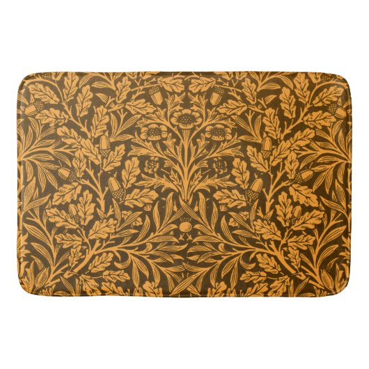 Blätter und Blumenmuster aus Eichen und Korallen Badematte (Vorderseite)