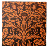 Blätter und Blumenmuster aus Eichen und Korallen Fliese (Vorderseite)