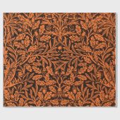 Blätter und Blumenmuster aus Eichen und Korallen Geschenkpapier (Flach)