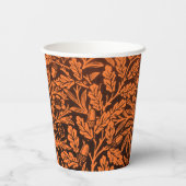 Blätter und Blumenmuster aus Eichen und Korallen Pappbecher (Rückseite)