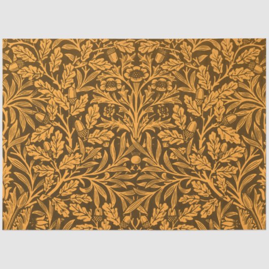 Blätter und Blumenmuster aus Eichen und Korallen Seidenpapier (Vorderseite)