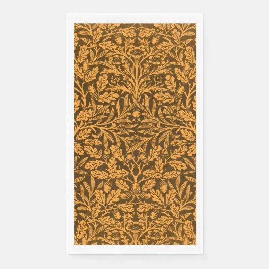 Blätter und Blumenmuster aus Eichen und Korallen Serviette (Vorderseite)