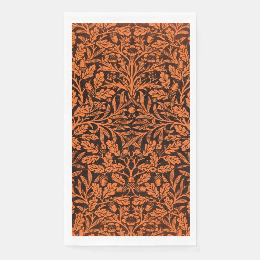 Blätter und Blumenmuster aus Eichen und Korallen Serviette (Vorderseite)