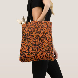 Blätter und Blumenmuster aus Eichen und Korallen Tasche