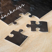 Blätter und Eichen aus Eiche in dunklen Gewässern Puzzle (Seite)