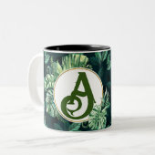 Blätter und erste personalisiert für Pflanze Liebh Zweifarbige Tasse (Vorderseite Links)