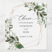 Blätter und Eukalyptus-Gold Weinetikett (Einzelnes Label)