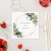 Blätter und Eukalyptus - Goldname 2 Serviette (Beispiel)