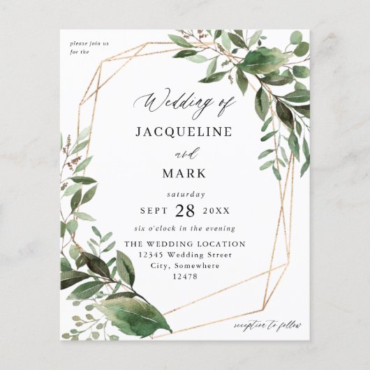 Blätter und Eukalyptus-Hochzeiten (Vorderseite)