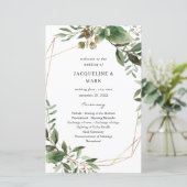 Blätter und Eukalyptus-Hochzeitsprogramm MEDIUM (Stehend Vorderseite)