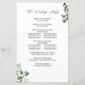 Blätter und Eukalyptus-Hochzeitsprogramm MEDIUM (Rückseite)