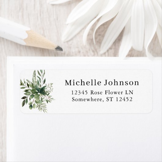 Blätter und Eukalyptus-Rücksendeadresse (Insitu)