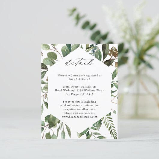 Blätter und Eukalyptus - rustikale Details (Stehend Vorderseite)