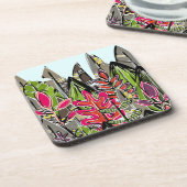 Blätter und Federn Dschungel Getränkeuntersetzer (Linke Seite)