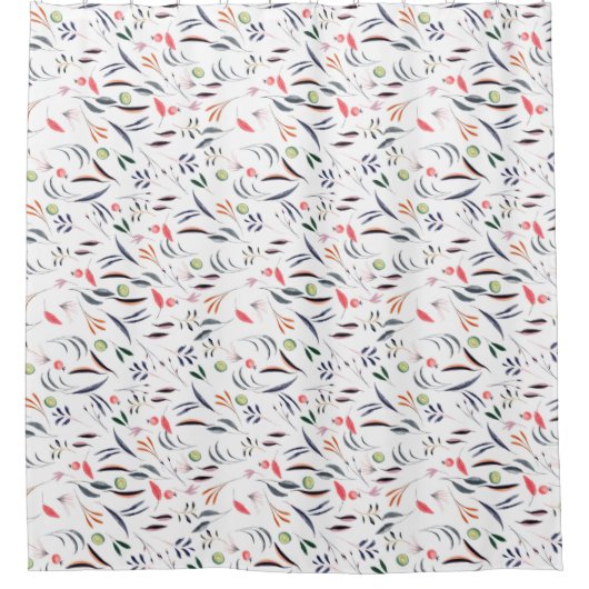 Blätter und Federn Duschvorhang (Vorderseite)