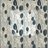 Blätter und Federn Stoff (Kachel)