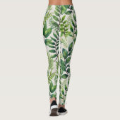 Blätter und Fernen Nahtloses Muster Leggings (Rückseite)