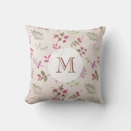 Blätter und Foliage Monogram Kissen