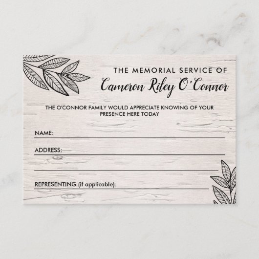 Blätter und Geburtstagsfeierlichkeiten Begleitkarte (Vorderseite)