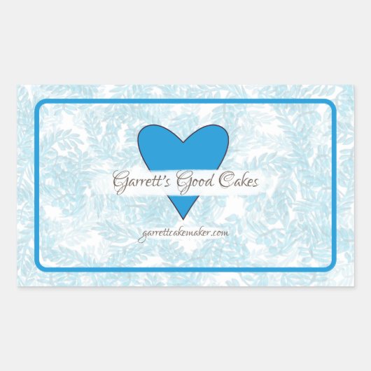 Blätter und Herz Rechteckiger Aufkleber (Vorderseite)